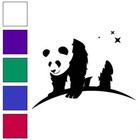 Panda Bear Stars, Vinyl Decal Sticker, Multiple Colors & Sizes #6681