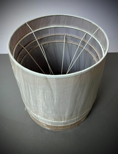 NEW FRENCH LINEN LAMPSHADE PURE LINEN TAPERED 40 cms DIAMETER 30 cms HIGH. - Picture 13 of 15