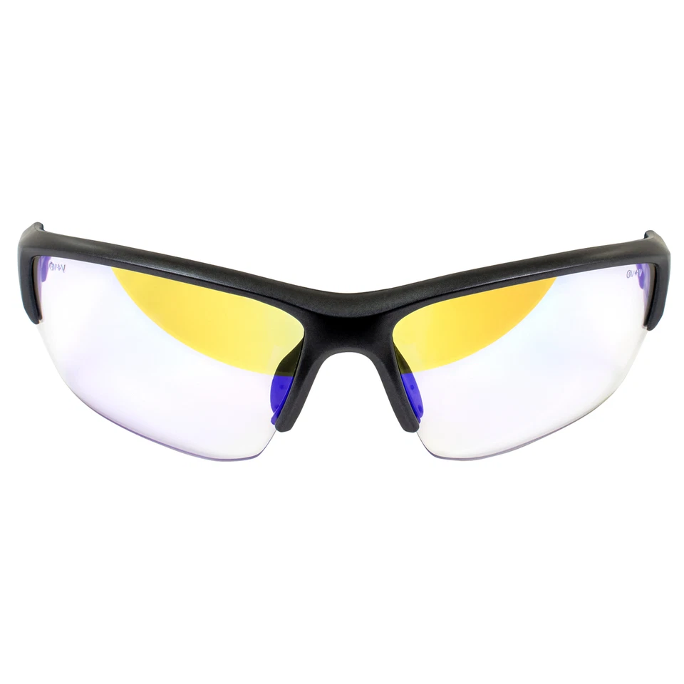 Global Vision Hercules 7 24 Sunglasses Z87.1 Black Photochromic Blue Mirror Lens Foto 2 de 4