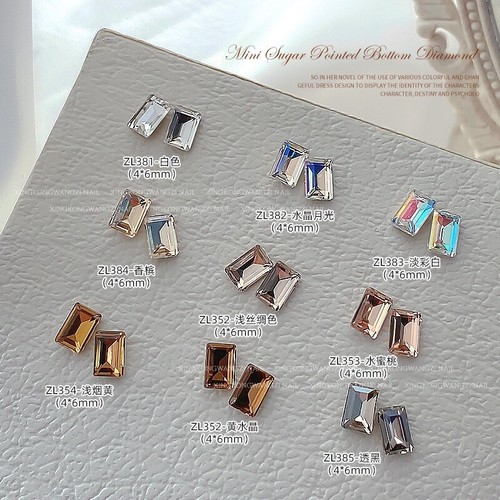 Flash Mini Nagelspitze Diamanten Zucker Champagner Pastell weiß K9 Nagelschmuck 5 STCK. - Bild 5 von 18