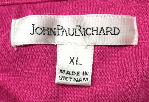 John Paul Richard Scoop Spilt Neck Pink Top Elastic At Bust/Around Entire Shirt - Picture 5 of 7
