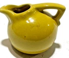 Vintage Frankoma Slanted Ball Creamer / Pitcher 2-1/2" Yellow