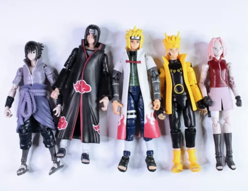 Figuras de acción Bandai Naruto Anime Heroes Sasuke, Naruto, Sakura, Minato, Itachi