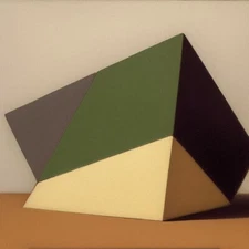 Medium Abstract Painting 2x2 ft. Post-Modernism Geometric Demrin Cubism II NEW