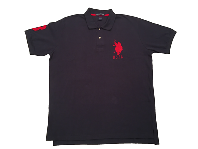 U.S. Polo Assn Men's Navy Blue & Red Big Pony No. 3 Polo Shirt