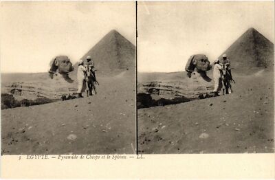 CPA Pyramide de Cheops et le Sphinx - Stereo PC. ÄGYPTEN (1324225)