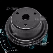 For 69-85 Chevy Small Block 1 Groove Black Steel Crankshaft Long Water Pulley