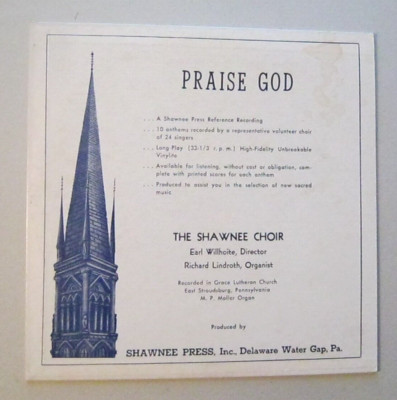 Praise God The Shawnee Choir Shawnee Press TV25113 10''  LP NM