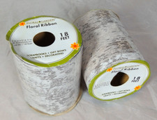 2 Rolls - Floral Garden Floral Ribbon 18 Feet x3.2 Inches - New