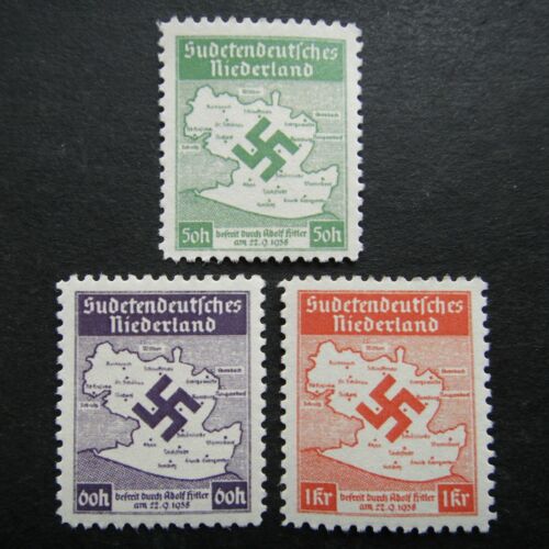 Germany Nazi 1938 Stamp MNH Sudeten Lowlands Unissued Swastika WWII Third Reich 