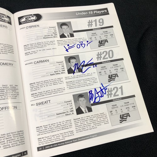 2005-06 USA NTDP Team Signed Game Program Patrick Kane Early Signature JSA COA - Picture 6 of 9