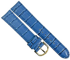 Watch Band Blue Genuine Leather Alligator Grains Padded 18 MM Best Quality