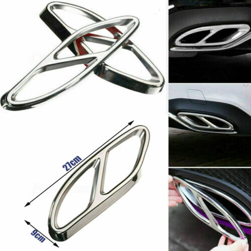 Auspuffblende Für Mercedes Heckstoßstange | Chromoptik Schwarz Glänzend | Einfache Montage