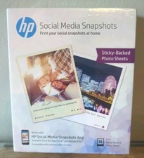 Hp Social Media Snapshots- 25 Sheets- 4x5 Sticky- Backed Photo Sheets