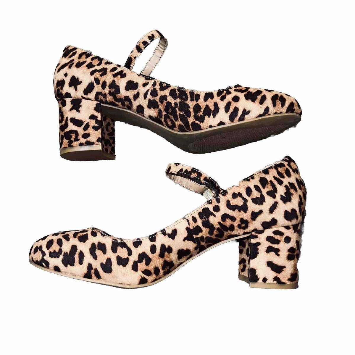 Torrid Womens Sz 11 Wide Leopard Animal Print Mary Jane Block Heel