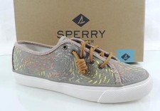 Sperry Top Sider Seacoast Fish Circle Fashion Sneakers Taupe Size 6