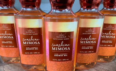5 (FIVE) SUNSHINE MIMOSA Aloe & Vitamin E 10oz SHOWER GEL Bath and Body Works