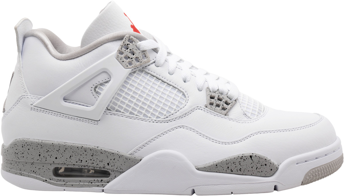 White Jordan Retro 4 Mens Shoes