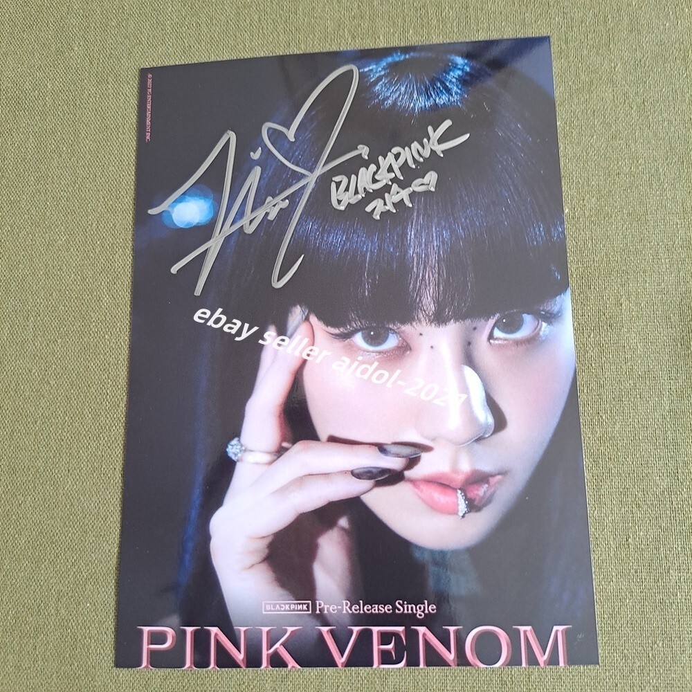 Blackpink ROSE JENNIE JISOO LISA PINK VENOM PHOTO 5*7 AUTOGRAPHED