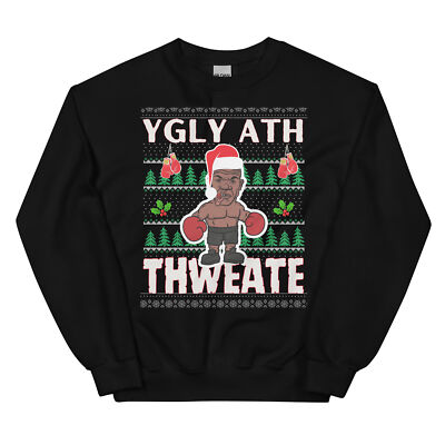Ugly Tyson Fight Meme Christmas Sweater   Funny Crewneck Sweatshirt for 