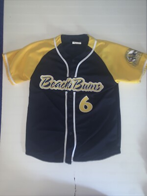 Beach Bums Baseball Jersey Shirt Mens Small Traverse City
