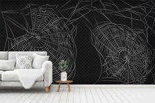 3D Spider Web Wallpaper Wall Mural Removable Self-adhesive Sticker 595