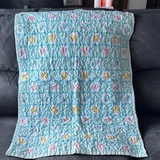 Care Bears Baby Nursery Quilt Crib Throw Vintage Handmade Blanket 29 X 41