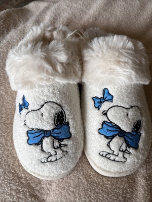AE American Eagle x Peanuts Snoopy Blue Ribbon Bow Scuff Slippers