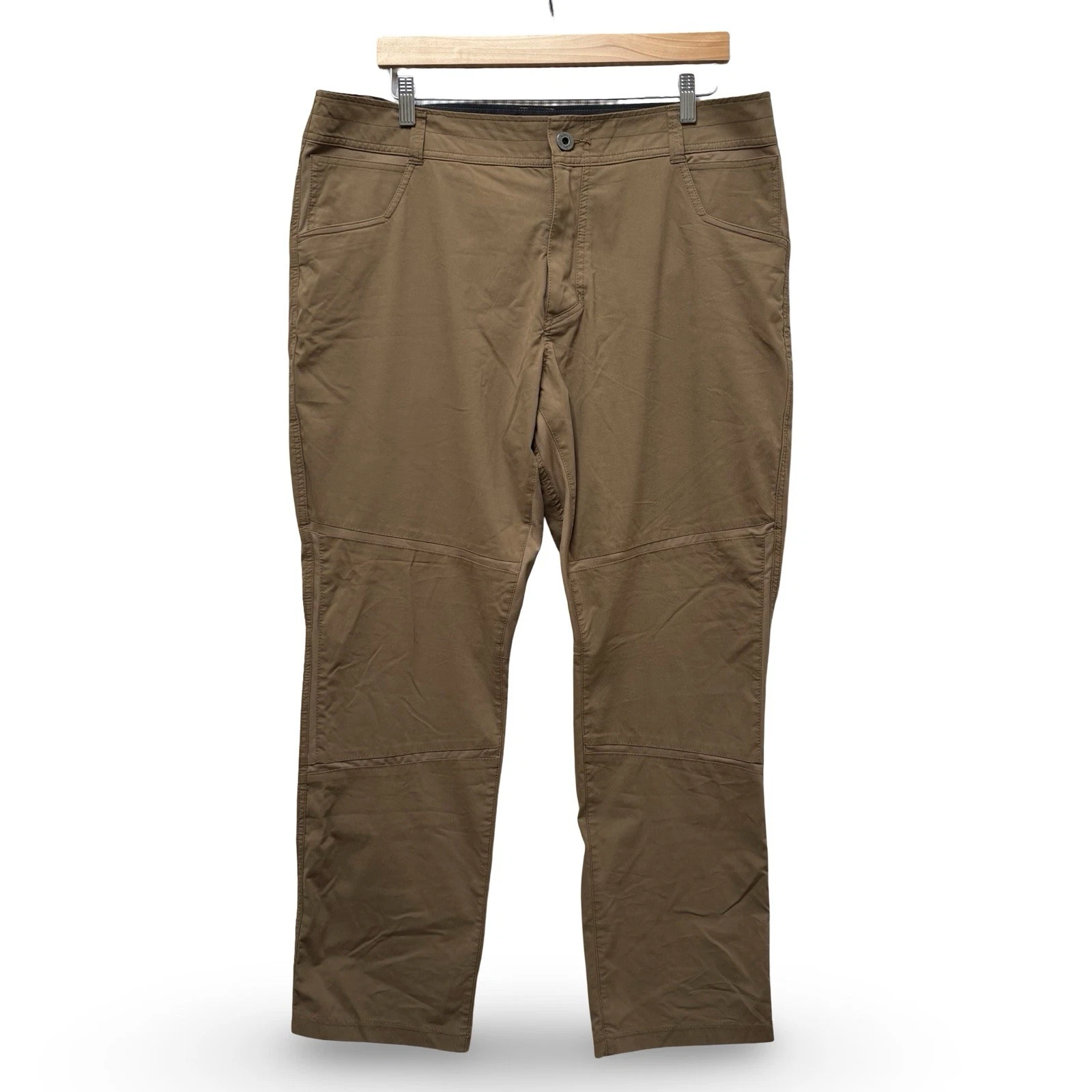 KUHL Free Radikl Pants Men 38x30 Brown Tapered Stretch Straight Leg Hiking