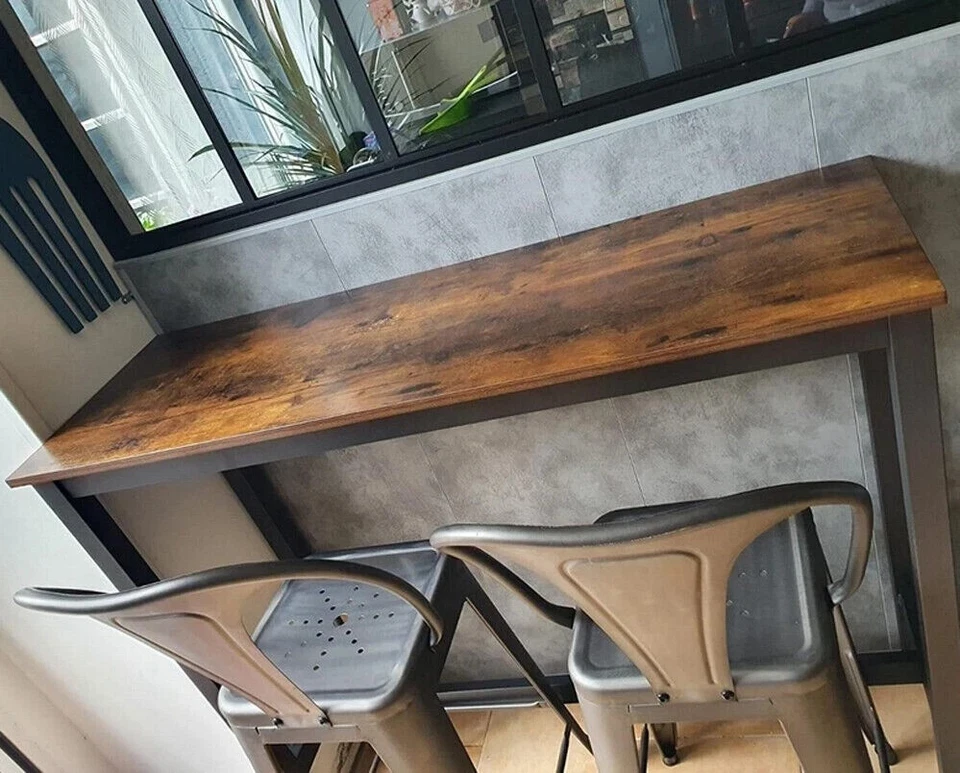 Tall Rustic Bar Table Breakfast Narrow Kitchen Bar Dining Room Furniture Vintage