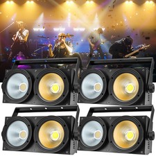 4PCS 200W COB LED Par Light DMX Stage DJ Audience Blinder Light Warm Cool White