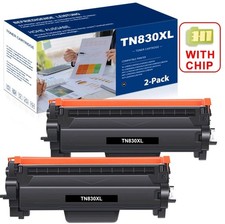 2PK TN830XL Toner Compatible for Brother TN830 XL DCP-L2640DW HL-L2405W L2465DW