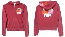 M Vtg Y2K Victoria's Secret Pink Rainbow Hot Hot Pink Dog Hoodie Sweatshirt RARE