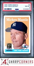 1996 TOPPS MICKEY MANTLE REPRINT #8 HOF 1958 TOPPS PSA 8