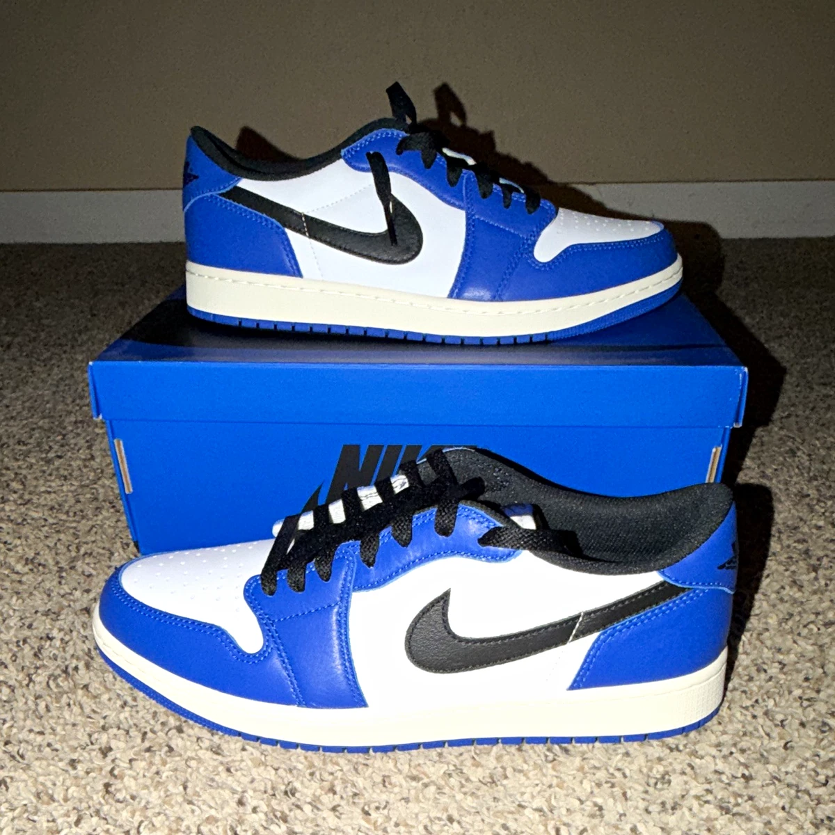 Las mejores ofertas en Jordan 1 Retro Low Black Blue | eBay