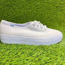 Scarpe sneakers Keds Triple Kick donna misura 9,5 bianche atletiche tela plateau