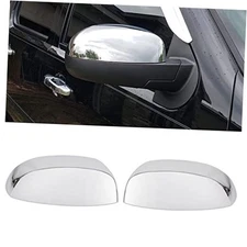  Chrome Pair Half Mirror Covers Compatible with 2007-2014 Chevy Silverado GMC 