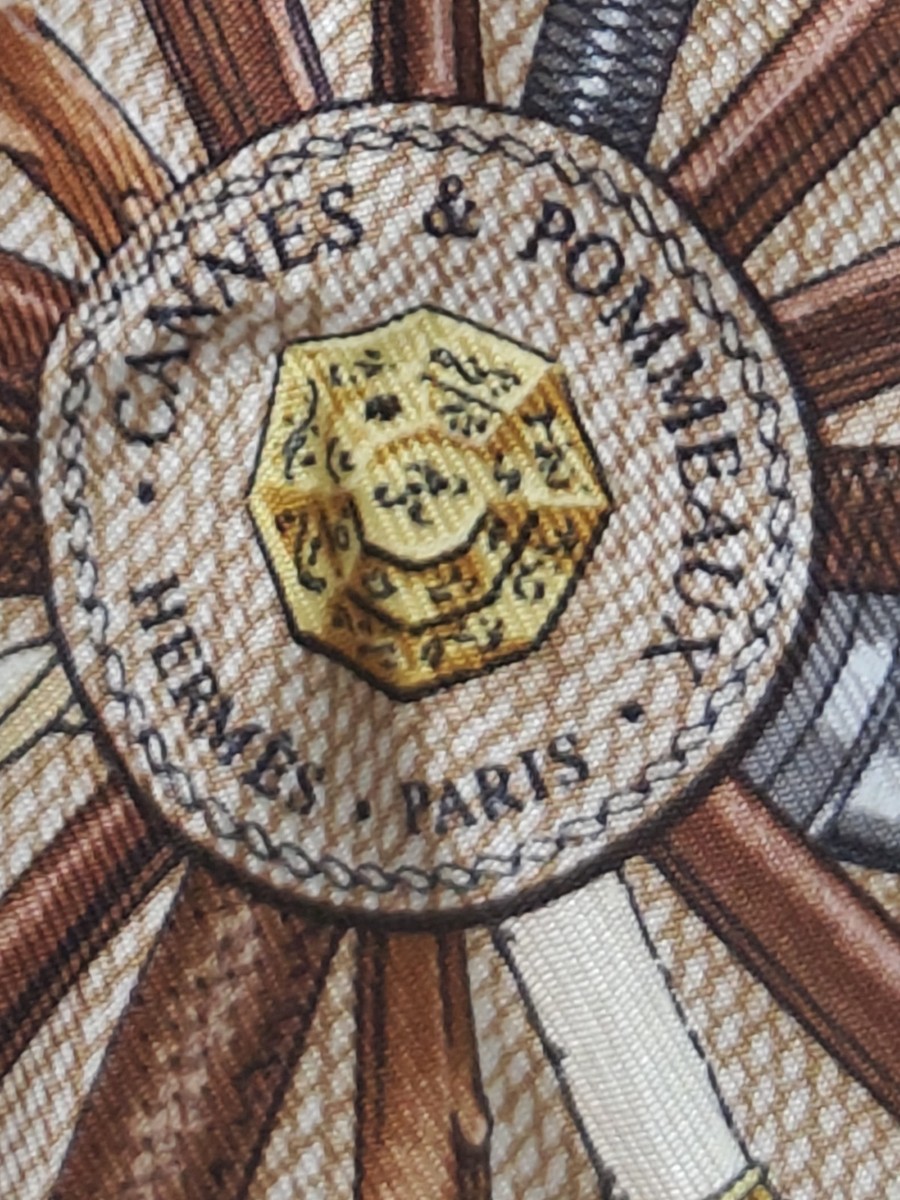 Hermes Gavroche CANNES Et. POMMEAUX Silk Scarf Perriere 16" Pocket Square Vtg View 2