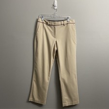 Tommy Hilfiger Women  s Tan Ankle Pants Size 10 Ribbon Trim Dress Work Casual