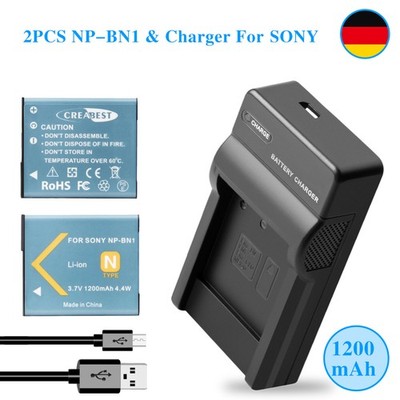 2x NP-BN1 Akku & Ladegerät Für Sony DSC-QX10 DSC-TX20 DSC-T99 DSC-W310 DSC-W520