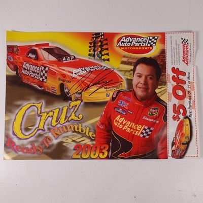 Cruz Pedregon NHRA Drag Racing Hero Karte 2003 Advance Auto Parts Unterschrieben
