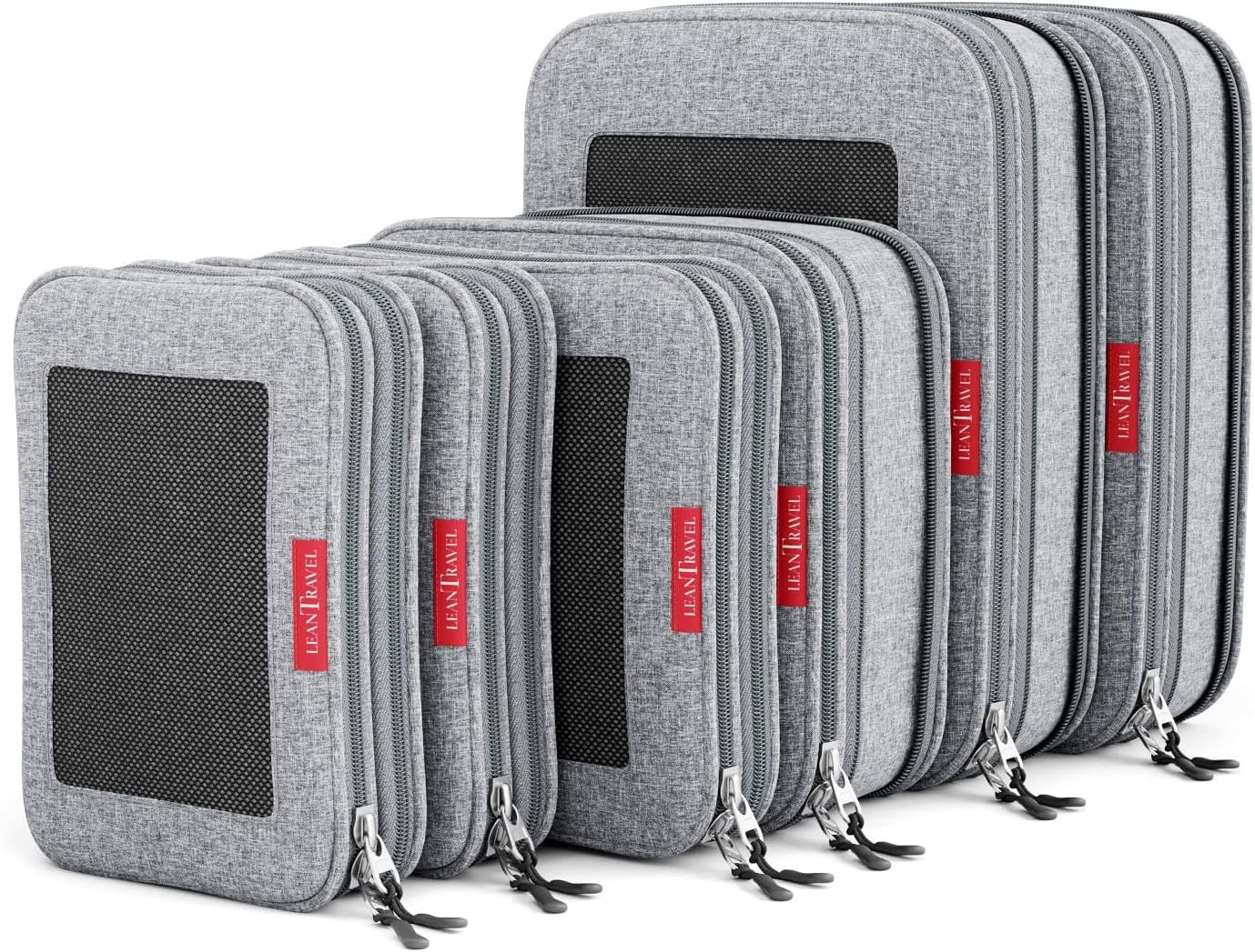 Organizer Valigia Compressione Set 6 Pezzi Grigio - Travel Must-Have