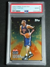 2000 Topps Team USA Gold Vince Carter #7 PSA 10 GEM MINT SSP INSERT LOW POP