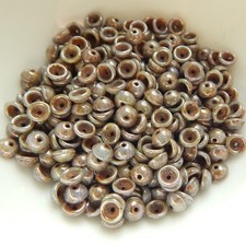 4x2mm Teacup 10 grams Beads - Opaque Green Luster - Czech Glass Beads