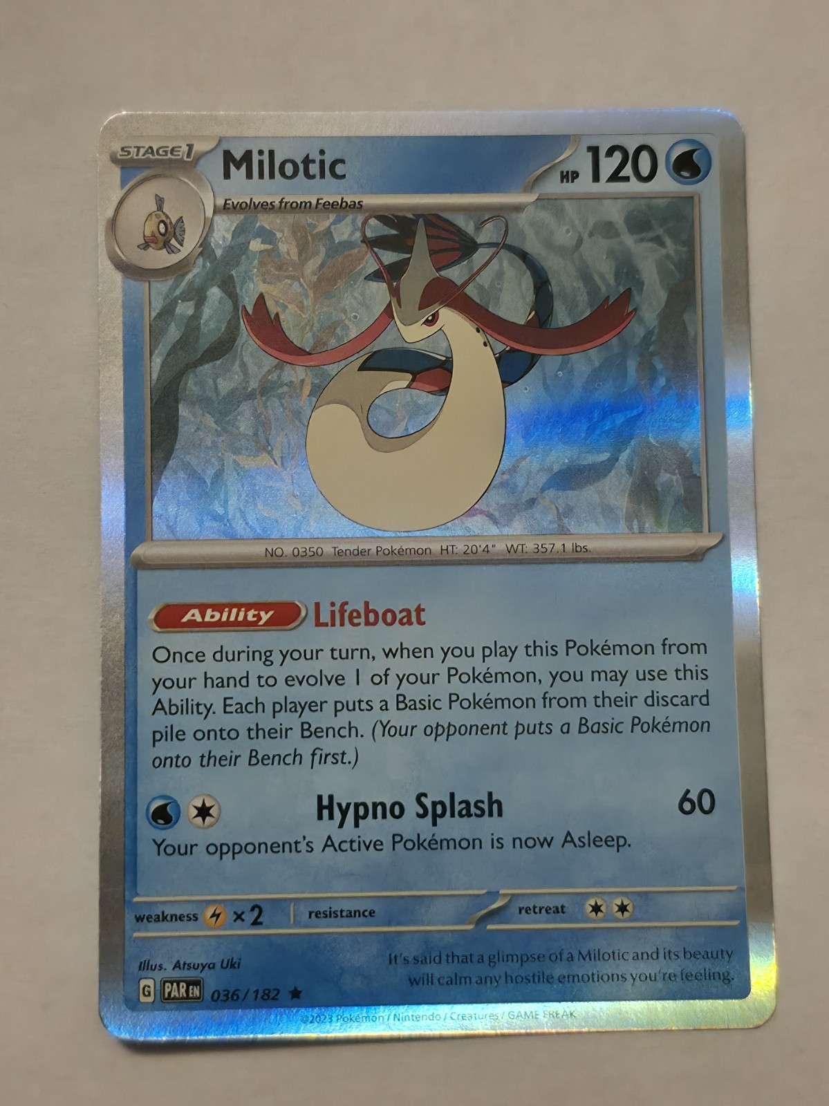 Milotic - 036/182 Paradox Rift - HOLO Rare NM Pokemon TCG Card