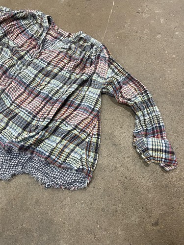 Free People Tunic Blouse Womens Medium Multicolor Plaid Button Front Boho - 第 3/20 張圖片