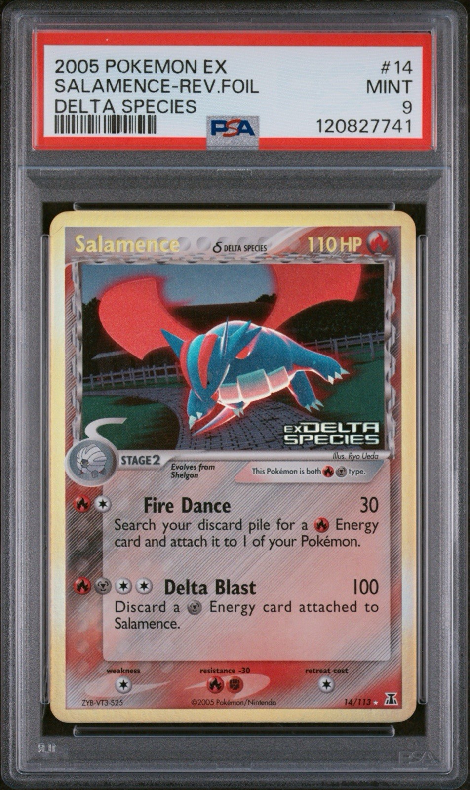 Pokémon EX Salamence Reverse Holo Delta Species 14/113 PSA 9 2005 LOW POP 150