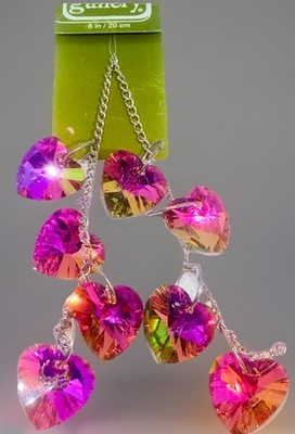 Bead Landing Crystal Faceted Heart Pendants Amethyst Iris 14mm