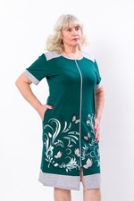 Women  s Cotton Robe with Zipper   Loose Fit  Practical Pockets, Summer, Nos...