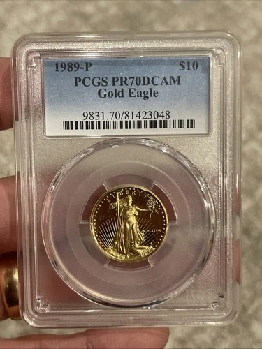 1989-P $10 American Gold Eagle 1/4 Oz 0.25 Oz Gold PR70 DCAM PCGS Rare Free S&H